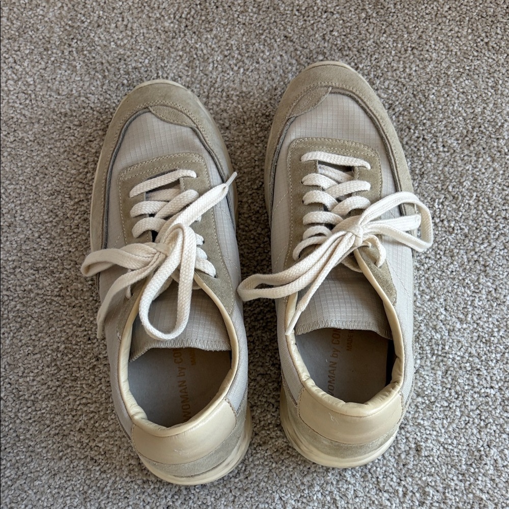 Common Projects Beige and Cream Sneakers